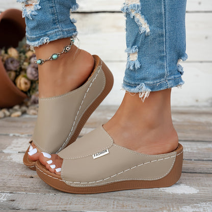 Open Toe Wedge Comfort Slides