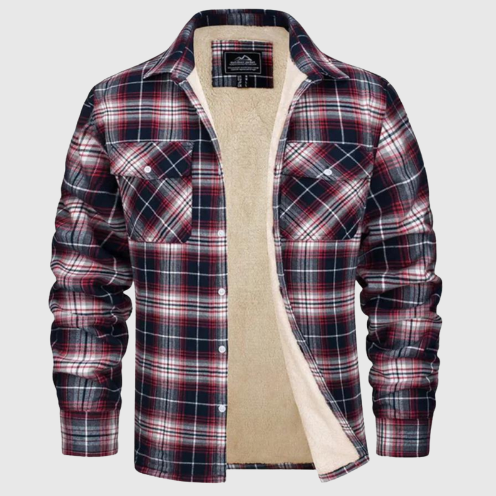 Warm Lined Plaid Casual Jacket