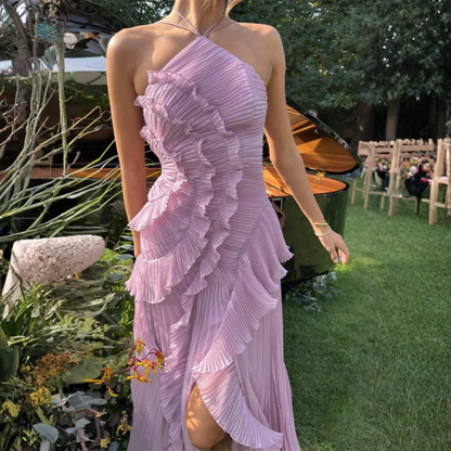 Radiant Halter Maxi Dress Backless