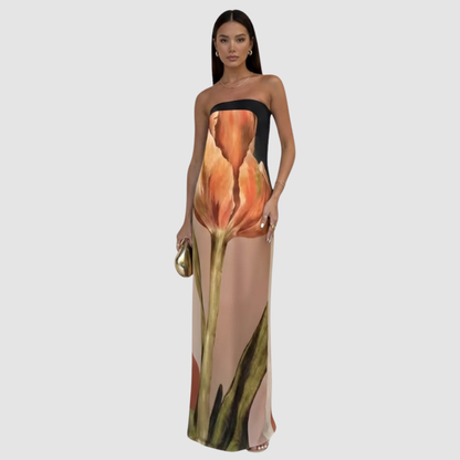 Floral Strapless Maxi Dress