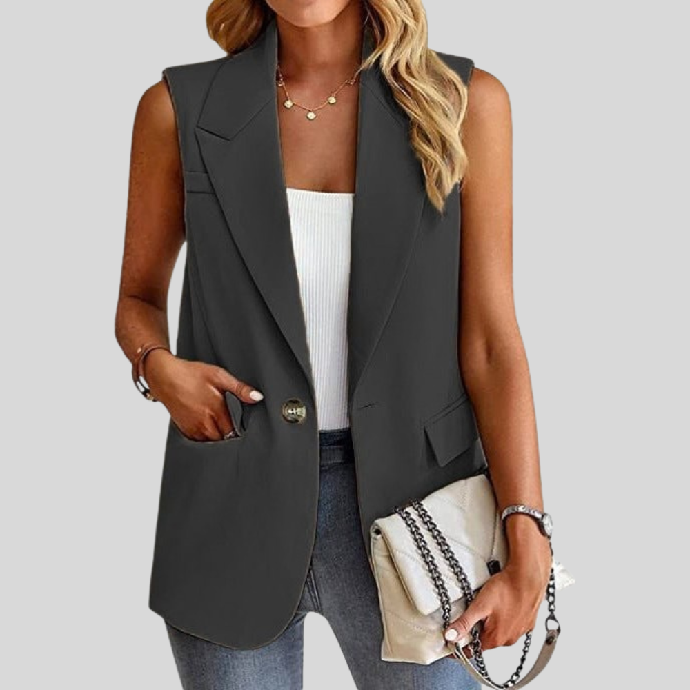 Polished Sleeveless Blazer Vest