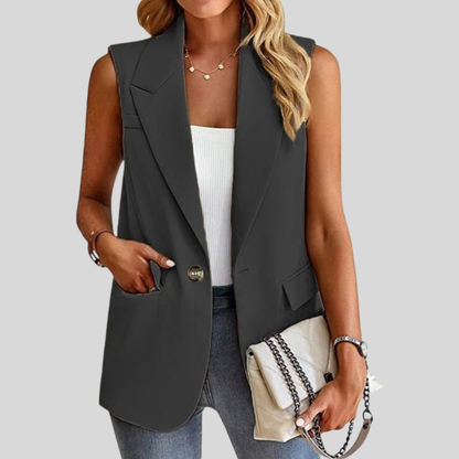 Polished Sleeveless Blazer Vest