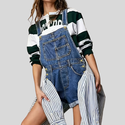 Boho Washed Denim Overalls