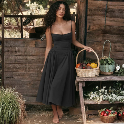 Sculpted Midi Dress Open Back