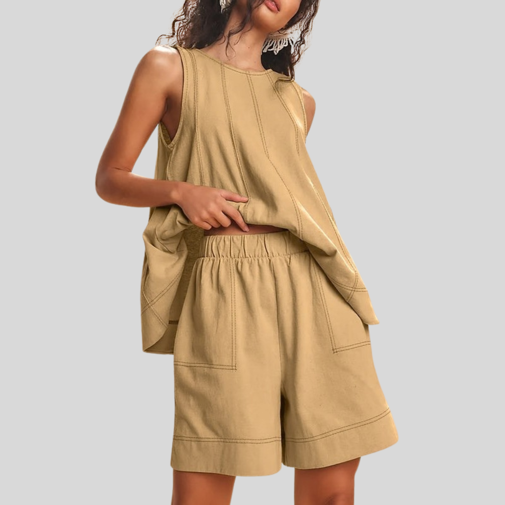 Sleeveless Two Piece Set