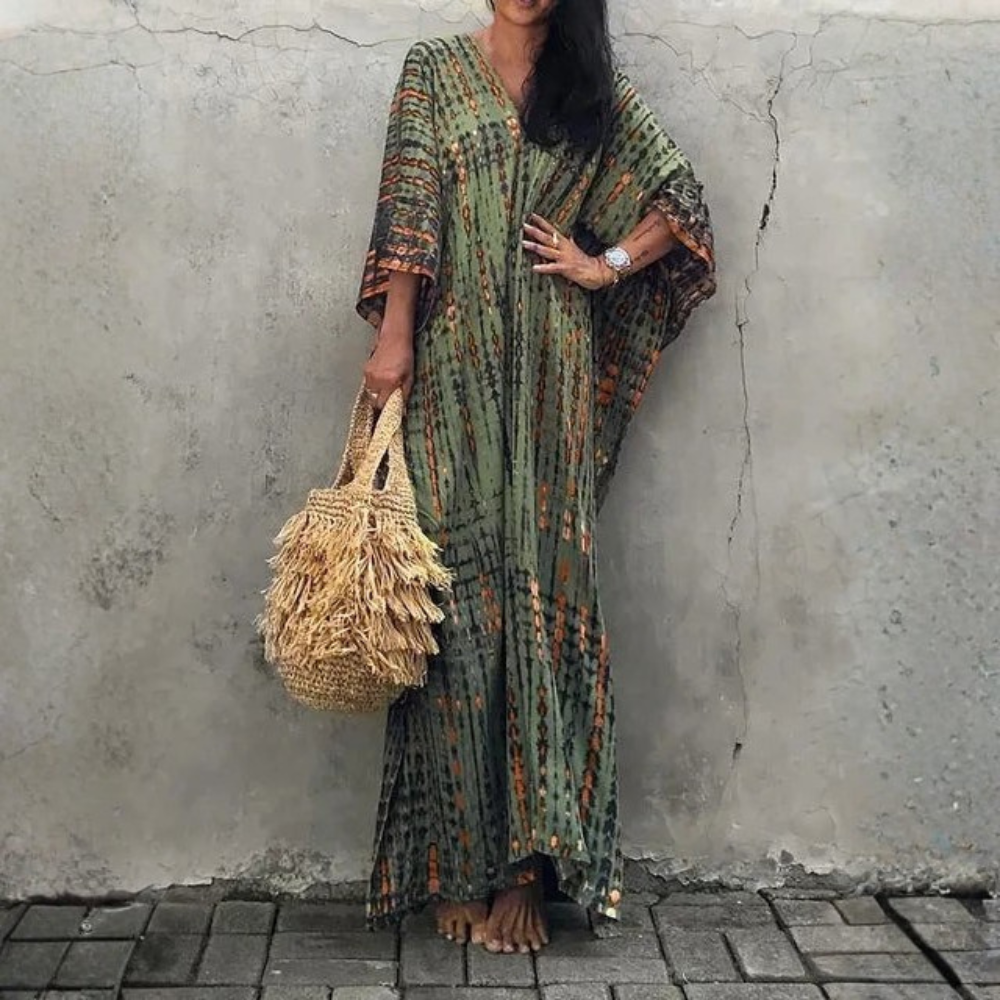 Airy Chiffon Caftan Maxi Dress