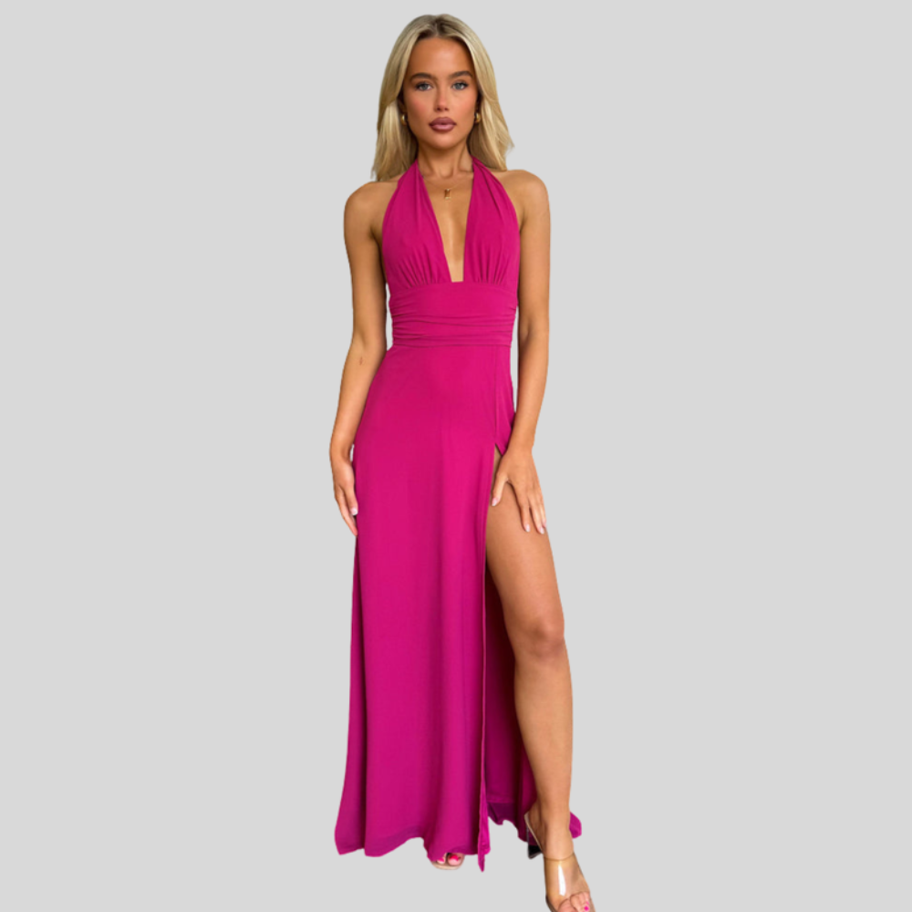 Sleek Maxi Dress V Neck