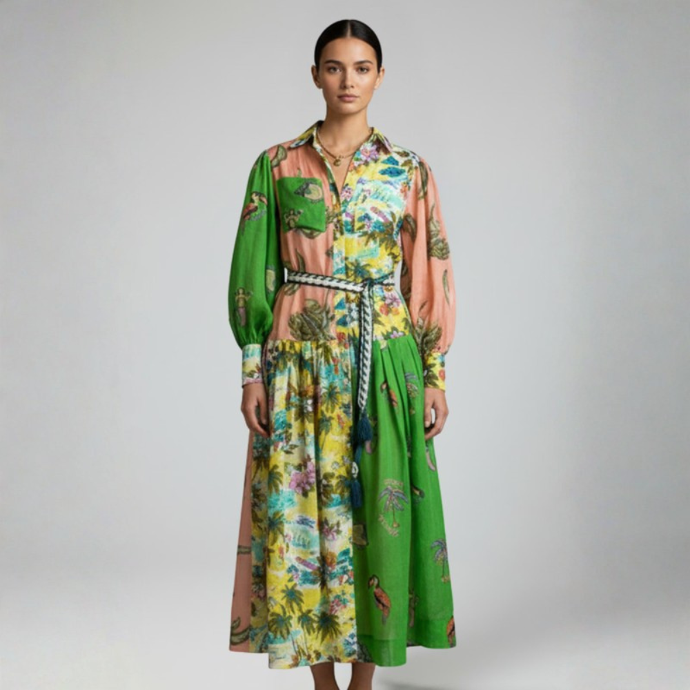 Graceful V Neck Maxi Dress