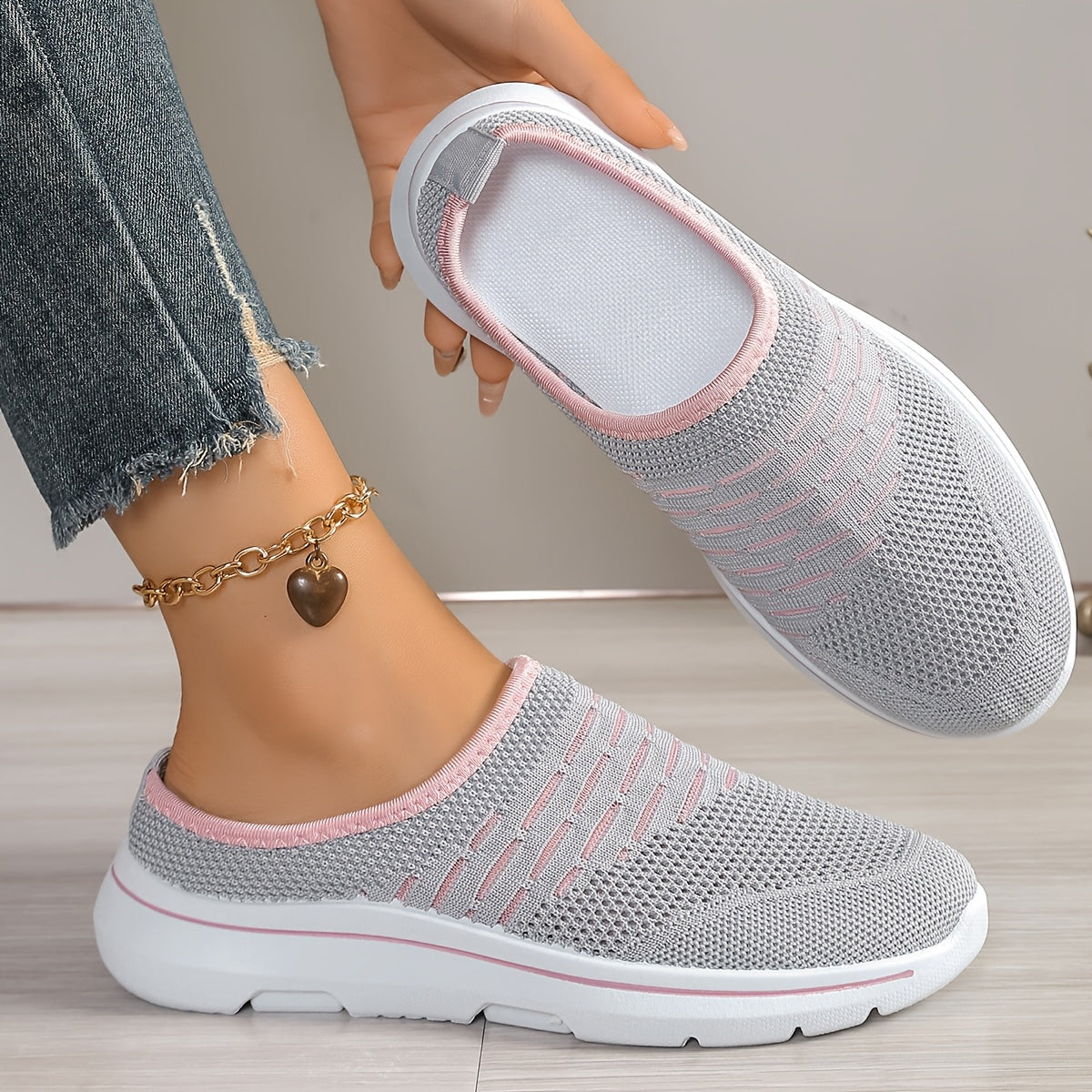 Breathable Mule Slip On Sneakers