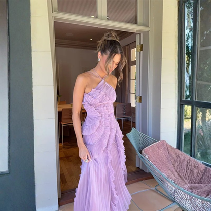 Radiant Halter Maxi Dress Backless