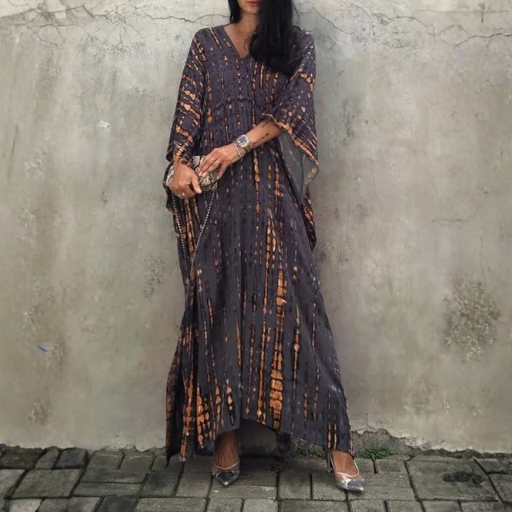 Airy Chiffon Caftan Maxi Dress