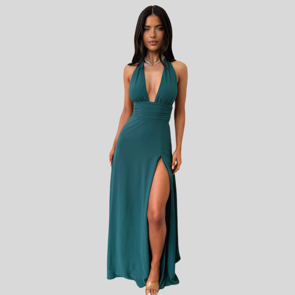 Sleek Maxi Dress V Neck