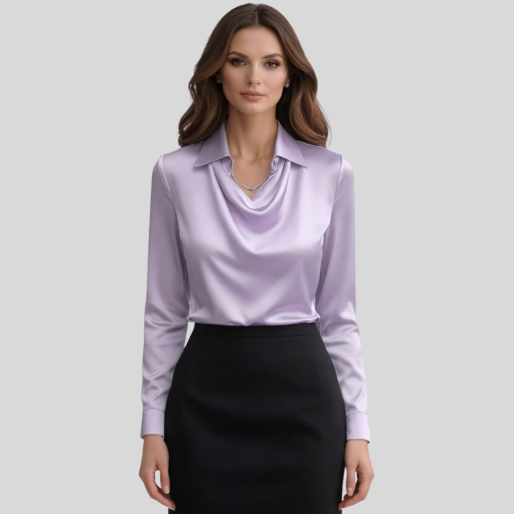 Silky Draped Neck Blouse