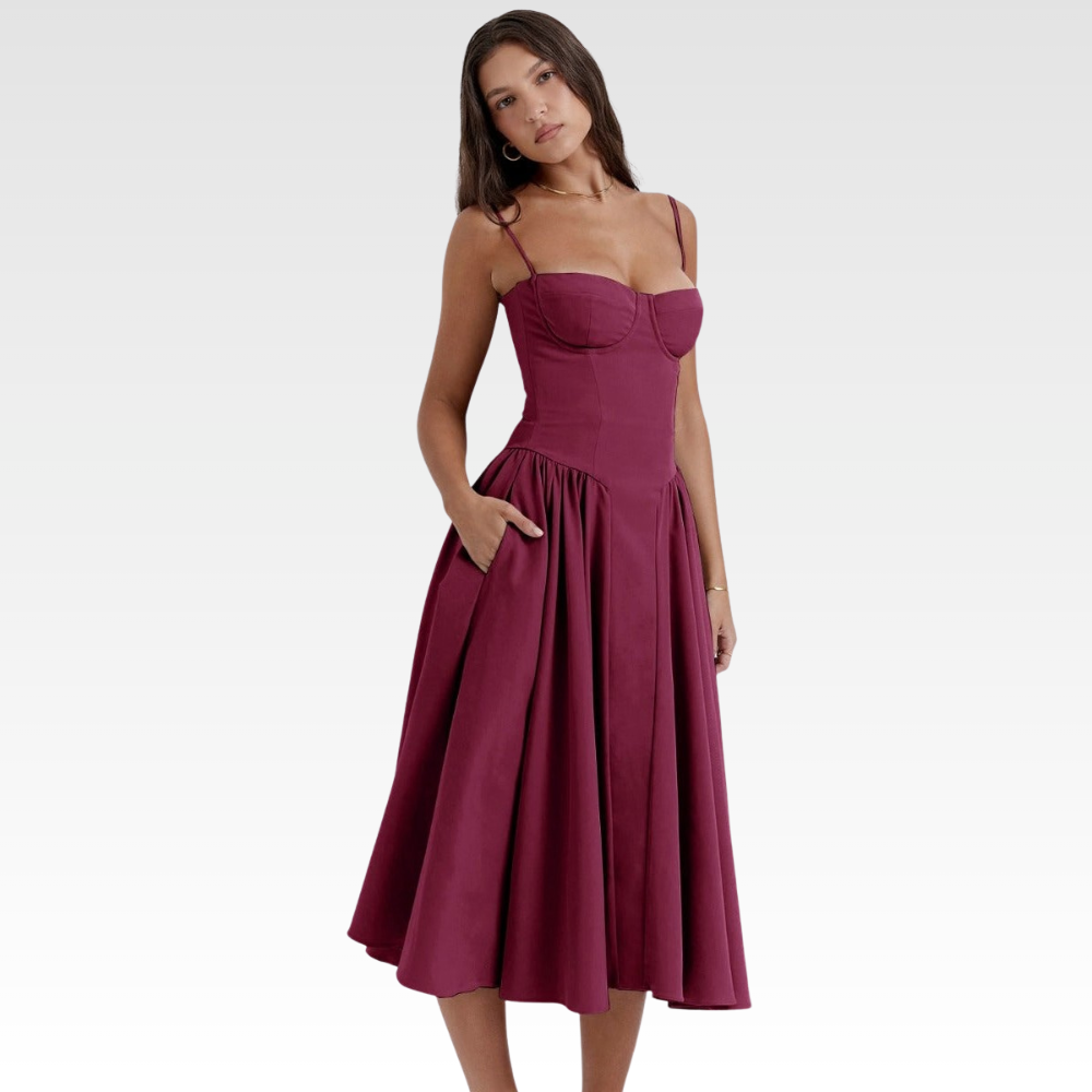 Sculpted Midi Dress Open Back