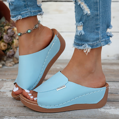 Open Toe Wedge Comfort Slides