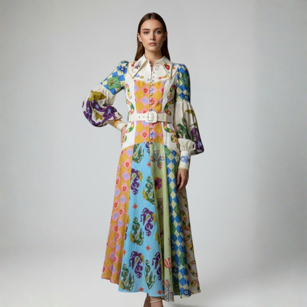 Graceful V Neck Maxi Dress