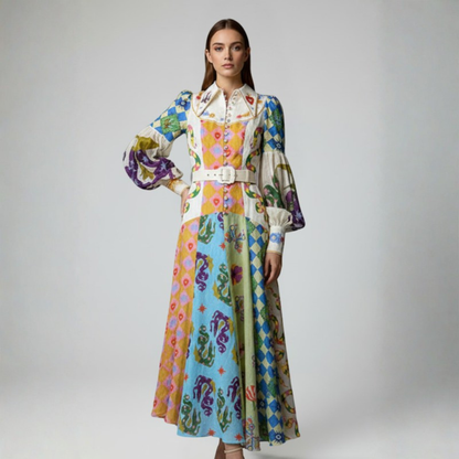 Graceful V Neck Maxi Dress