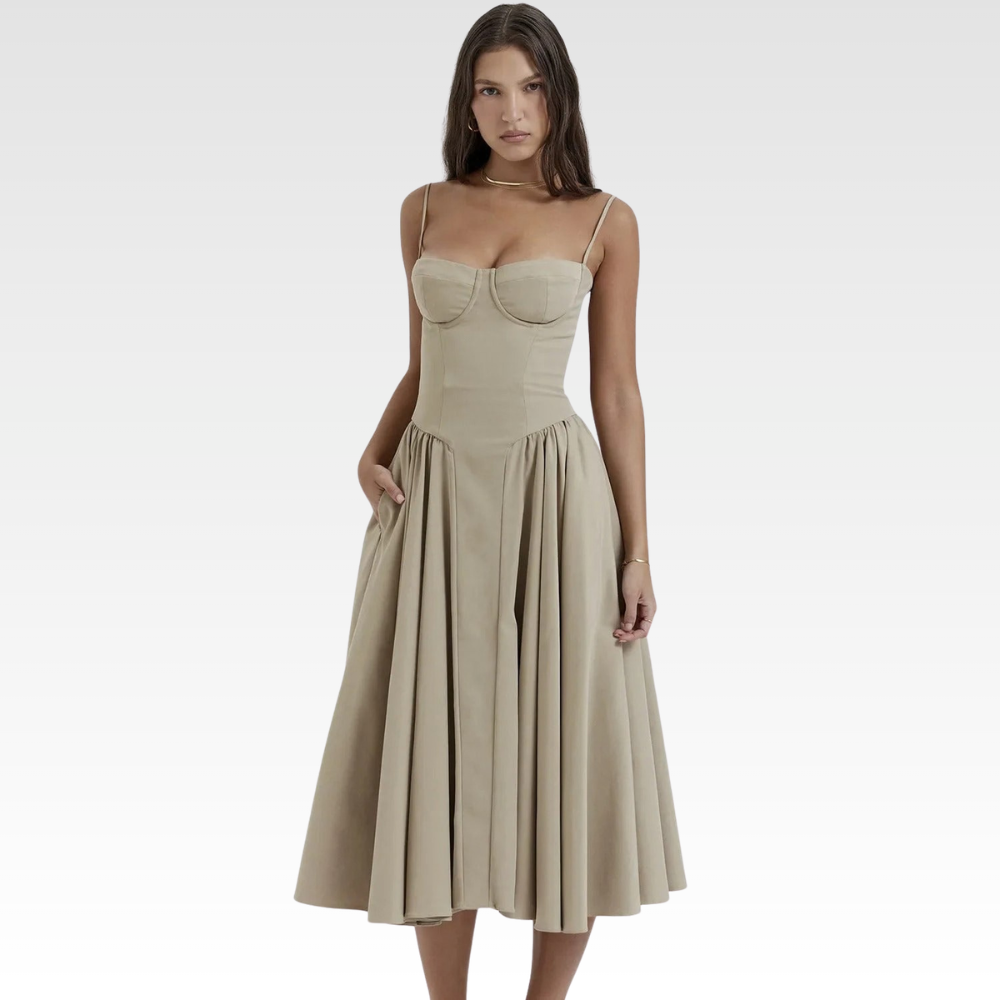 Sculpted Midi Dress Open Back