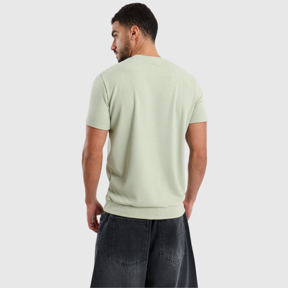 Textured Crew Neck Casual T-Shirt