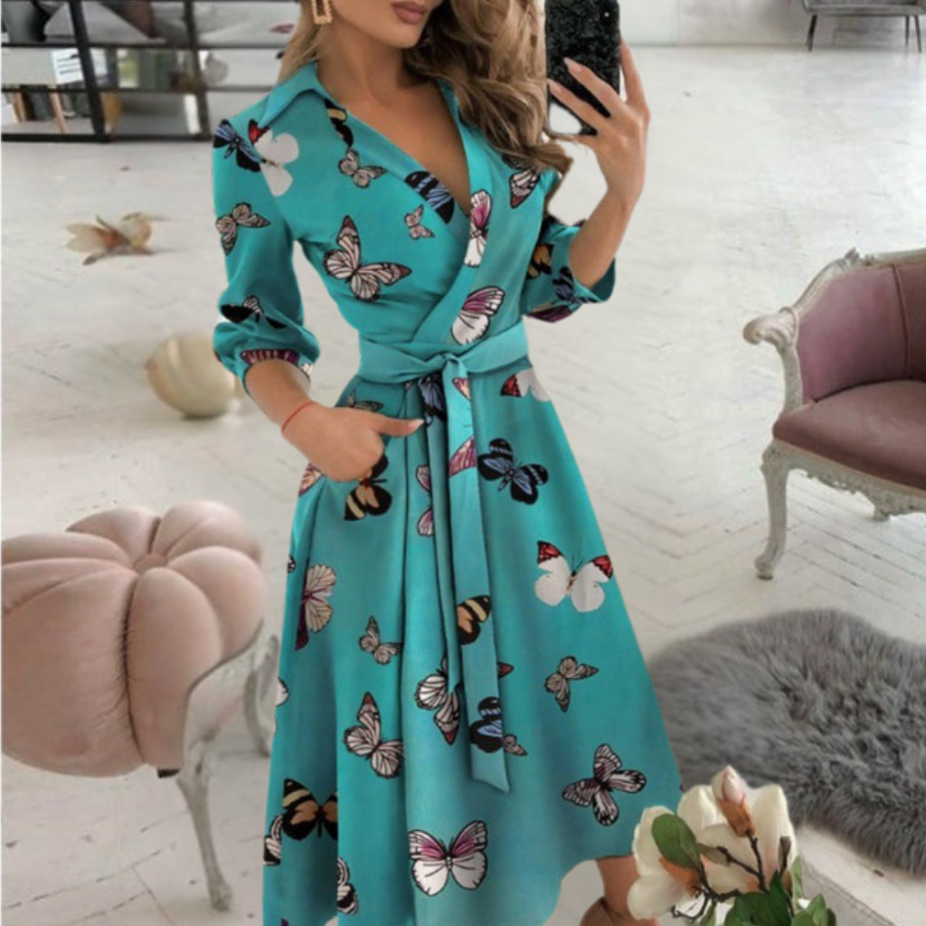 Graceful Tied Waist Midi Dress