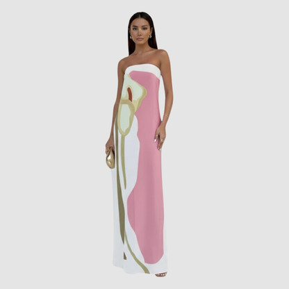 Floral Strapless Maxi Dress
