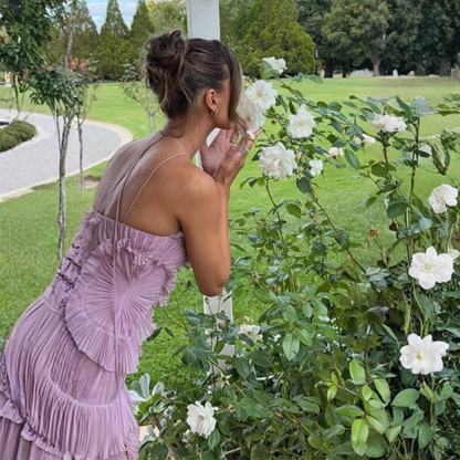 Radiant Halter Maxi Dress Backless