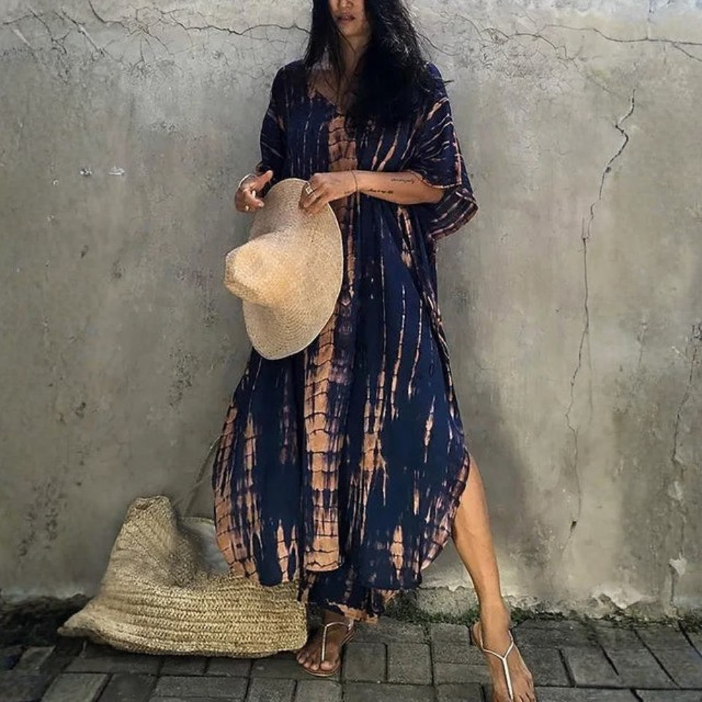 Airy Chiffon Caftan Maxi Dress