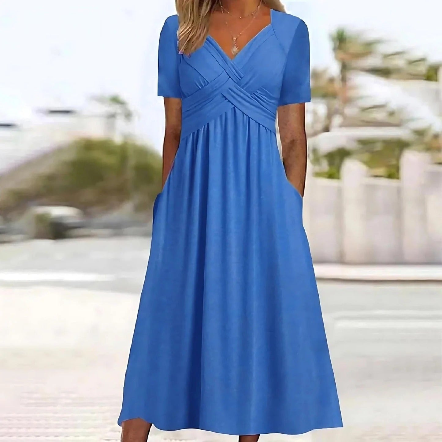 A-Line Midi Dress for Wedding Guests and Summer Events 1