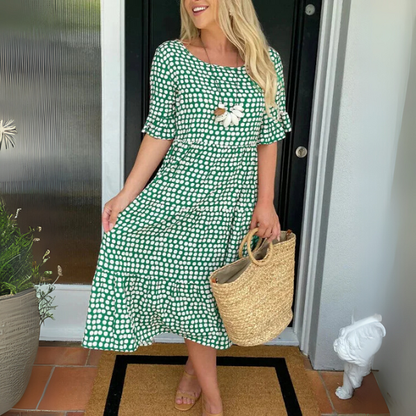 Graceful Midi Dress Tiered