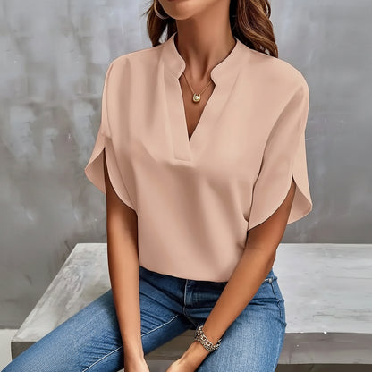Bettina - Elegant White V-Neck Blouse for Timeless Style and Comfort 6