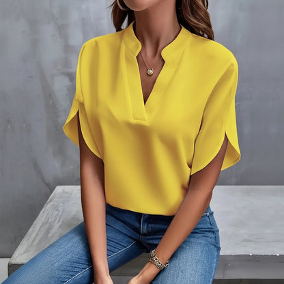 Bettina - Elegant White V-Neck Blouse for Timeless Style and Comfort 7