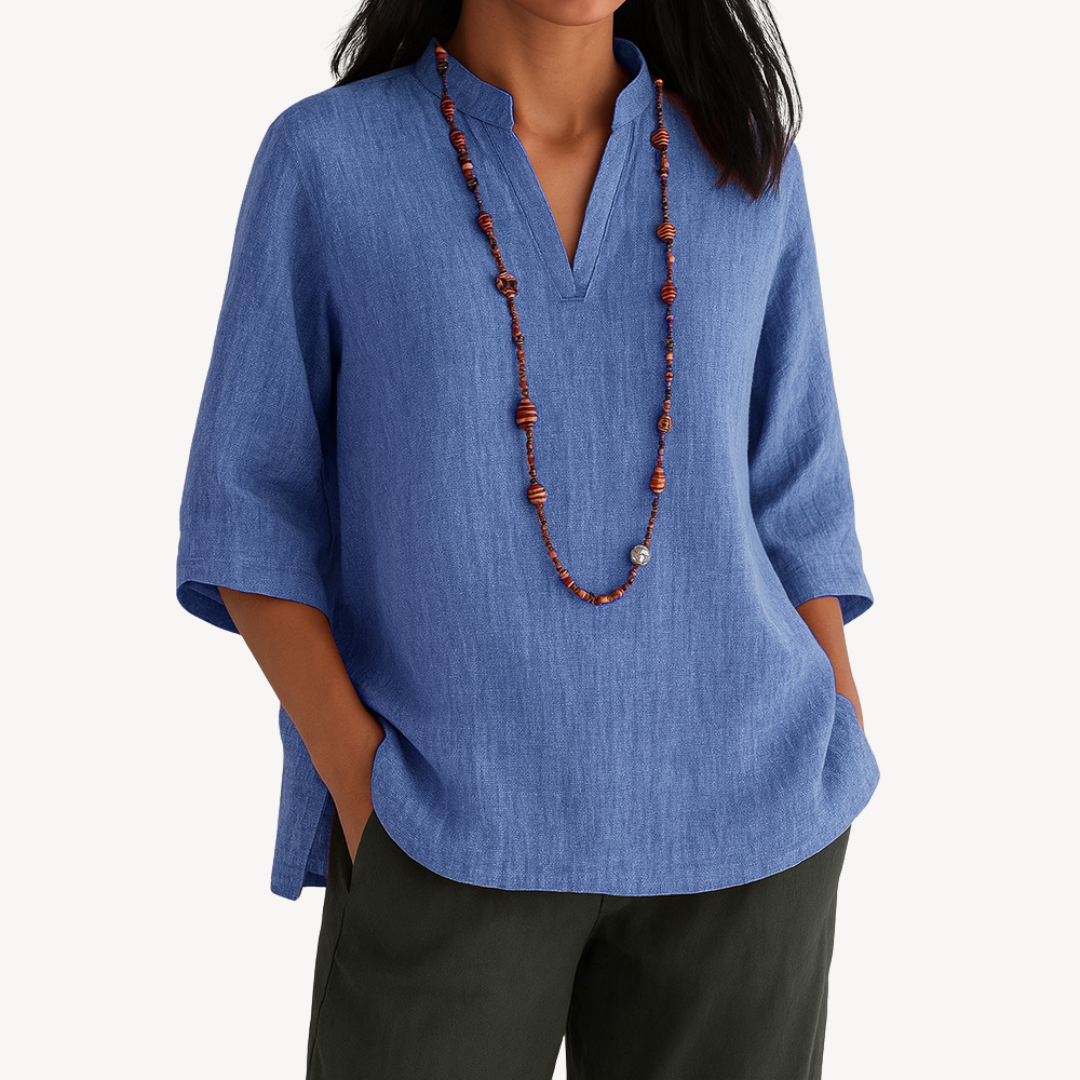 Casual Linen Tunic Top for Effortless Summer Style and Comfort 0