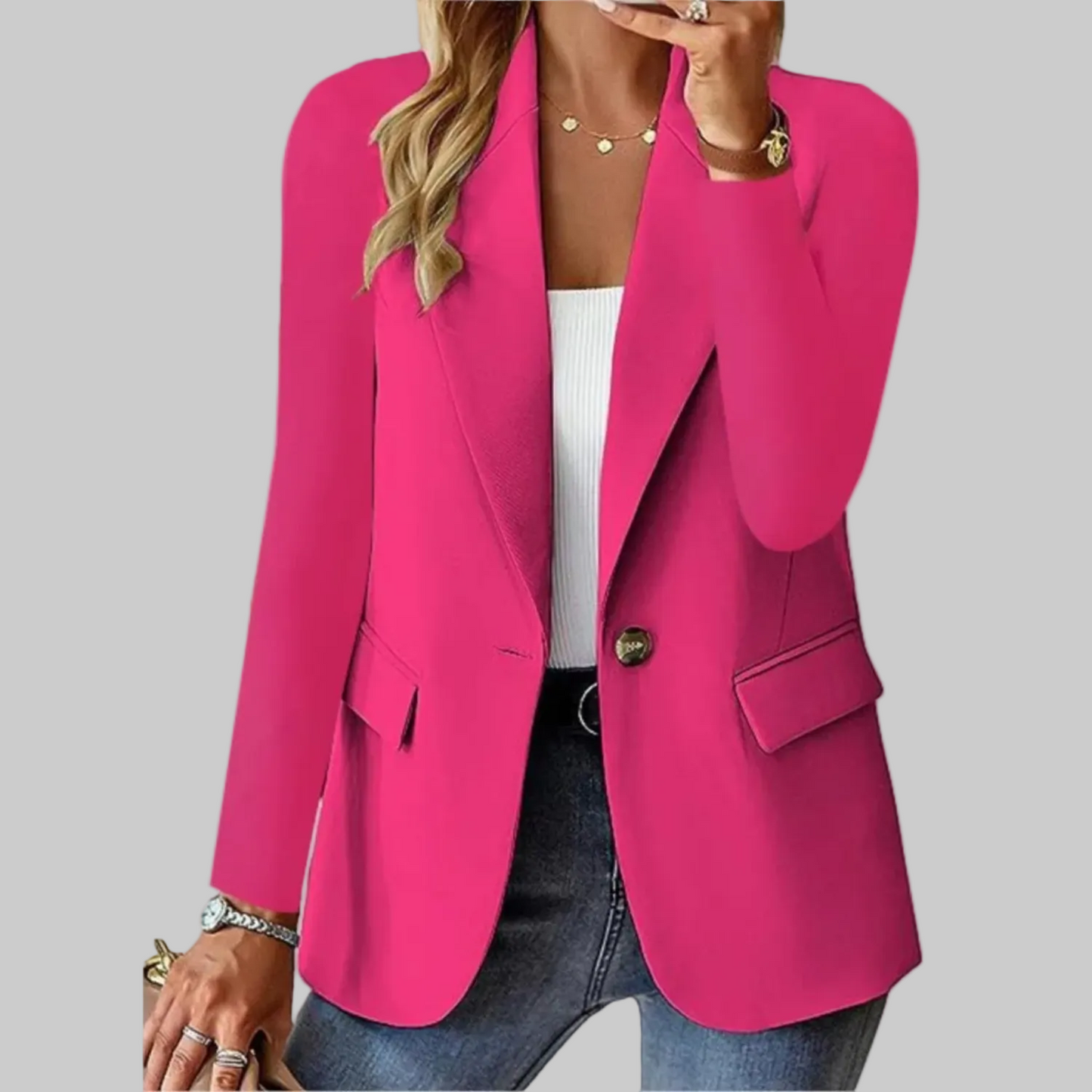 Sleek Linen Blazer Jacket