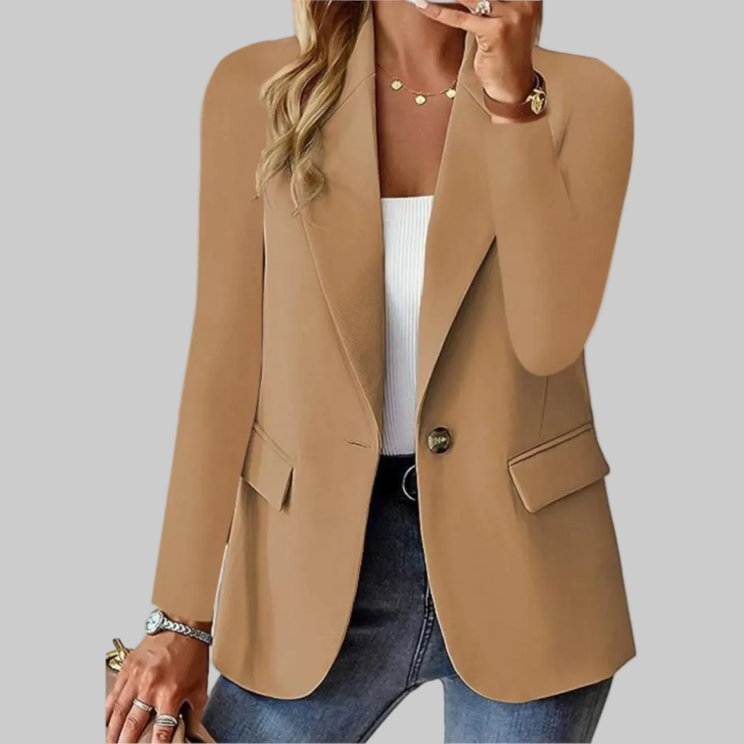 Sleek Linen Blazer Jacket