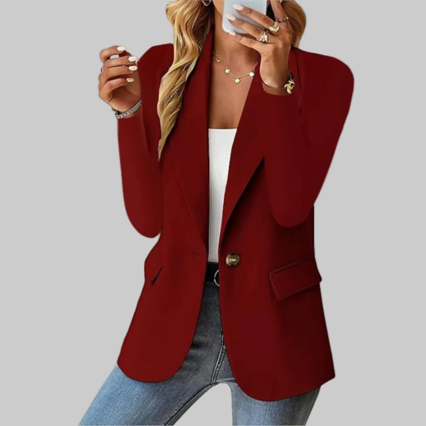 Sleek Linen Blazer Jacket