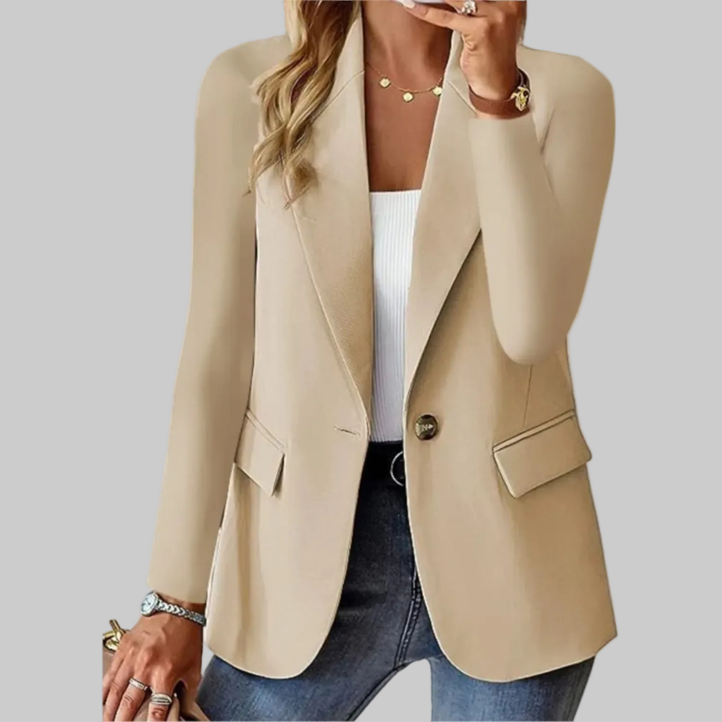 Sleek Linen Blazer Jacket