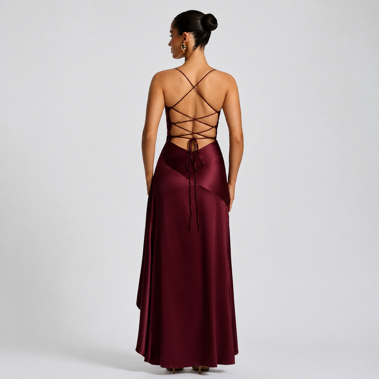 Asymmetrical Gathered Maxi Dress for Special Occasions