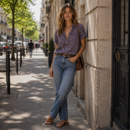 Lapel Relaxed Fit Summer Tops