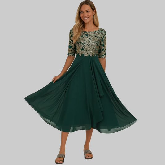 Soft Lace Midi Dress