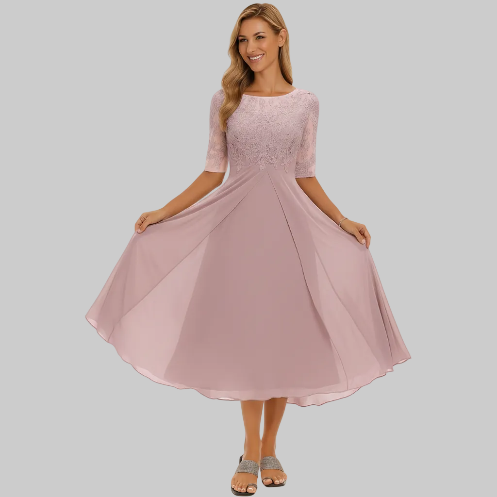 Soft Lace Midi Dress