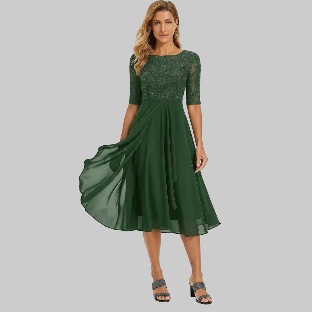 Soft Lace Midi Dress