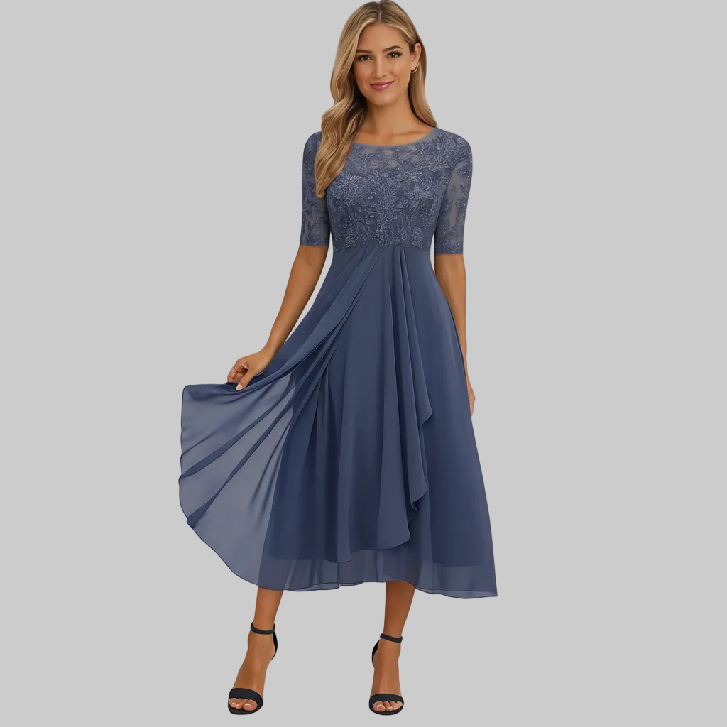 Soft Lace Midi Dress