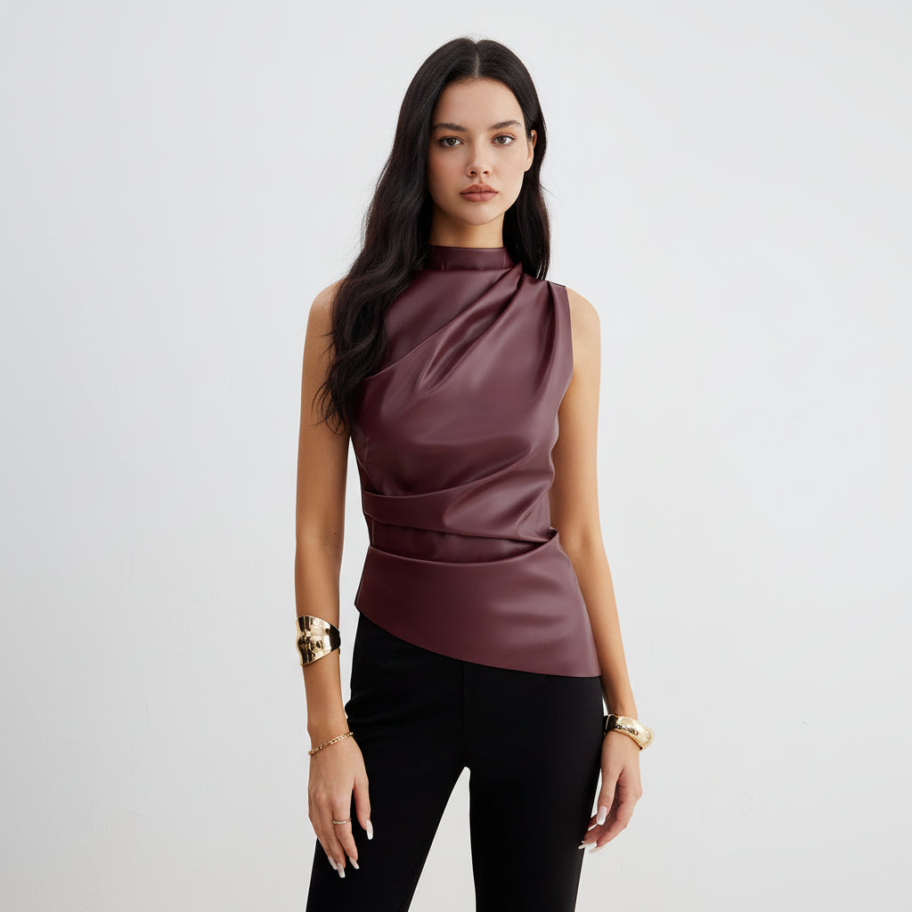 Chic Faux Leather Tank Top for Effortless Style and Versatile Fashion 3