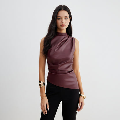 Chic Faux Leather Tank Top for Effortless Style and Versatile Fashion 3