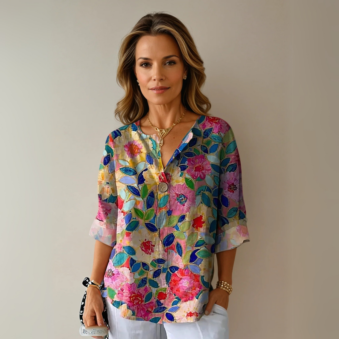 Chic Floral Print Blouse for Effortless Summer Style and Comfort 0