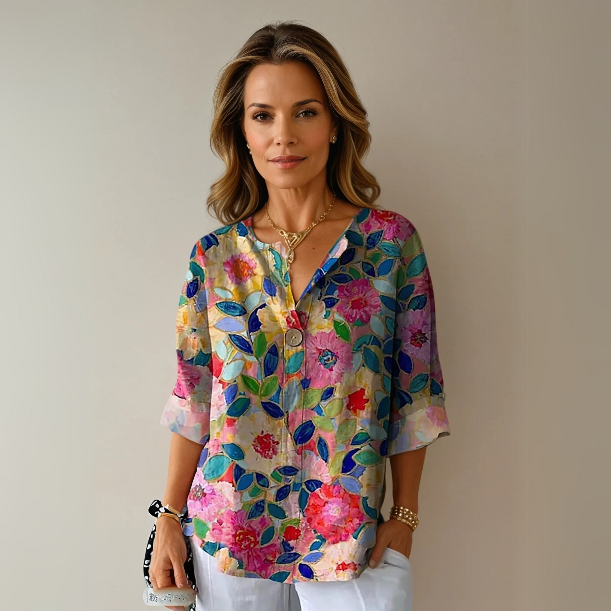 Chic Floral Print Blouse for Effortless Summer Style and Comfort 0