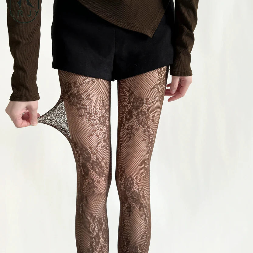 Chic Lace Tights - Elegant Floral Design with Comfortable Fit and Great Elasticity 0