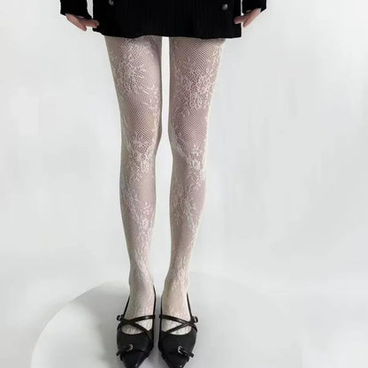 Chic Lace Tights - Elegant Floral Design with Comfortable Fit and Great Elasticity 2