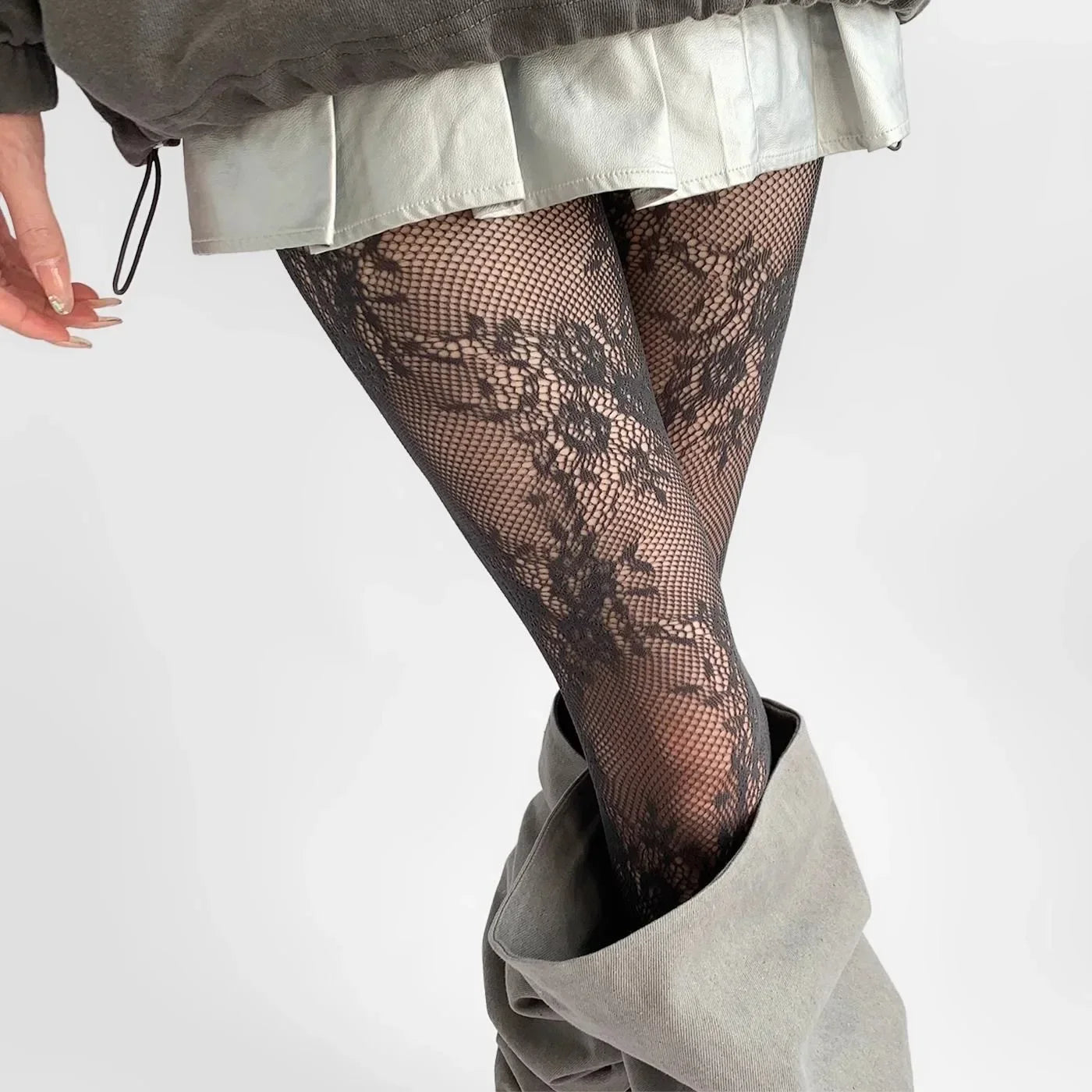 Chic Lace Tights - Elegant Floral Design with Comfortable Fit and Great Elasticity 5