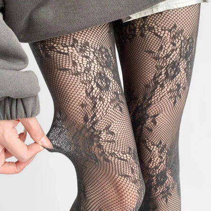 Chic Lace Tights - Elegant Floral Design with Comfortable Fit and Great Elasticity 6
